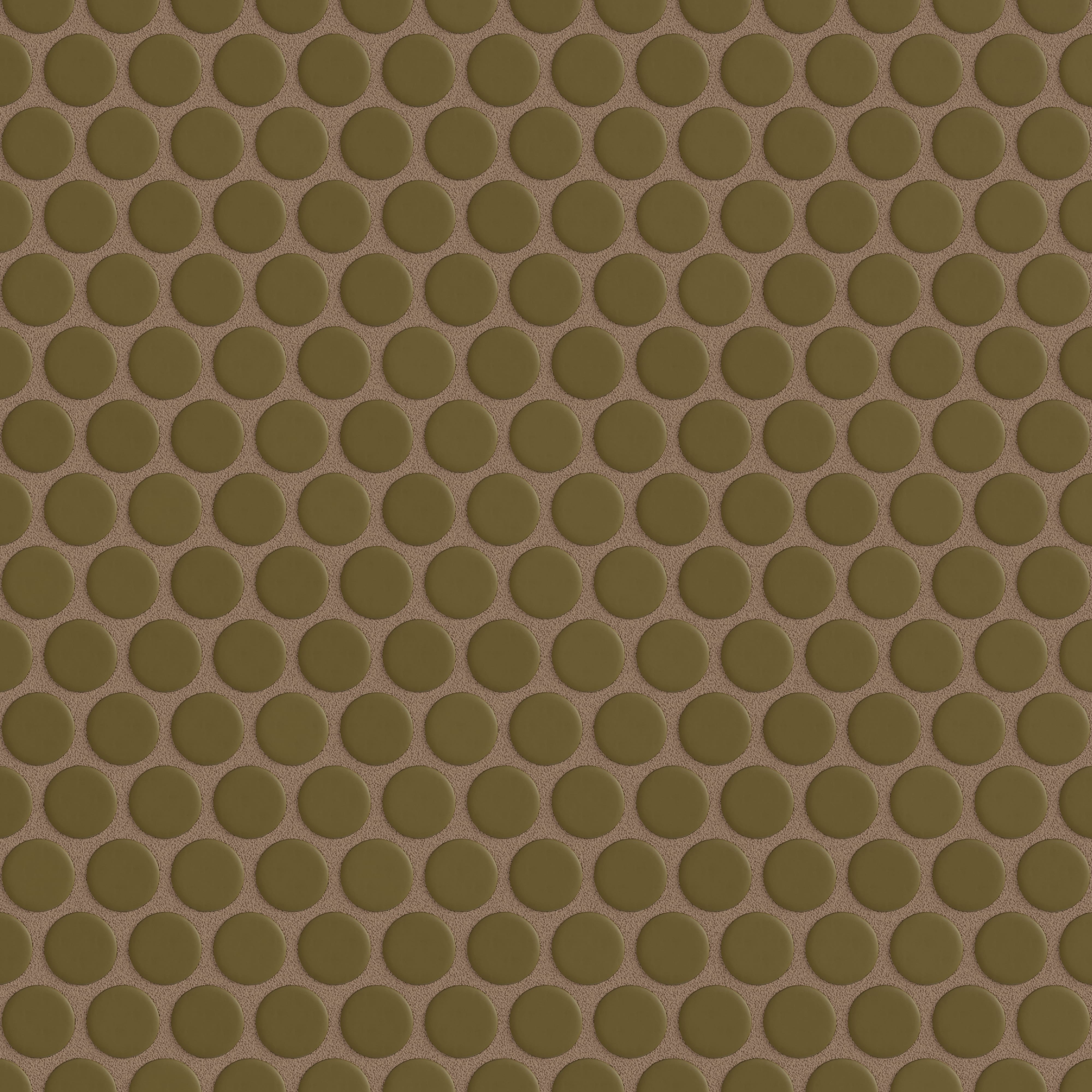 Penny Round Sheeted Original Ceramic Mosaic Tile in Chaparral Matte