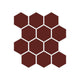 2" Hexagon Sheeted Original Ceramic Mosaic Tile in Vintage Leather Gloss