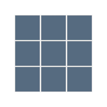 3x3 Straight Set Sheeted Original Ceramic Mosaic Tile in Slate Blue Matte