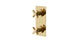Flatiron Two Handle Wall Mount Shower Trim with Linear Cross Handles in Polished Brass