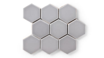 4" Hexagon Original Ceramic Tile in Dust Storm Gloss