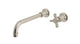 Emerson One Handle Wall Mount 10" Lavatory Faucet with Defined Cross Handle in Satin Nickel