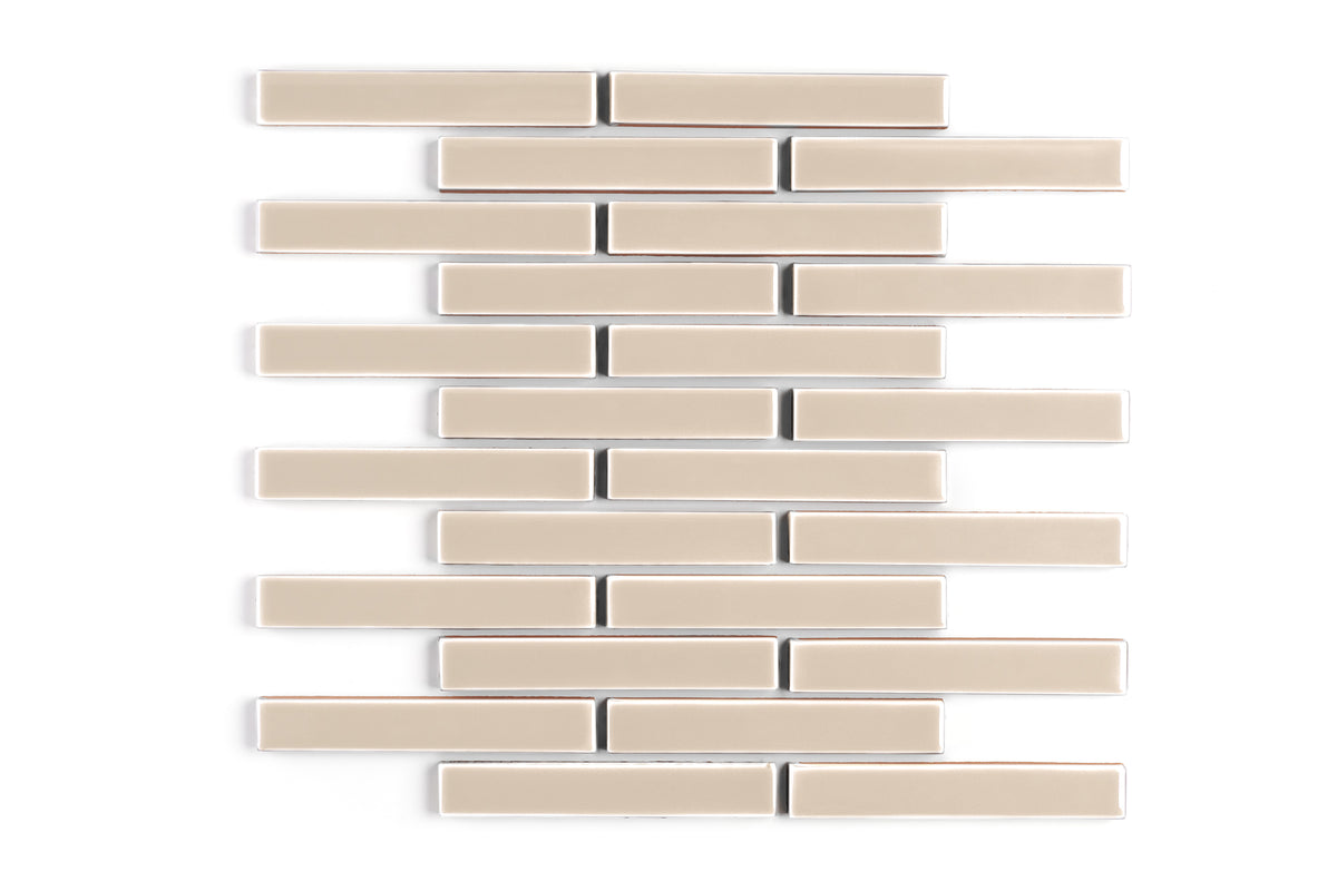 1x6 Half Offset Sheeted Original Ceramic Mosaic Tile in Sweet Pea Glos