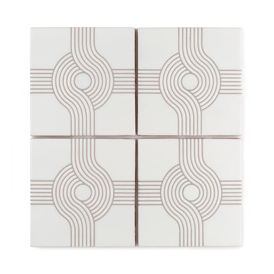 4x4 Handpainted Sample Roundabout 1  in Gesso