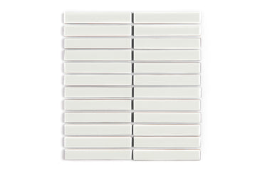 1x6 Straight Set Sheeted Original Ceramic Mosaic Tile in Limewash Gloss