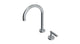 Contour One Handle Deck Mount Gooseneck Lavatory Faucet with Soft Lever Handle in Satin Chrome