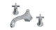 Emerson Two Handle Deck Mount Low Hexagon Bath Trim with Classic Cross Handles in Satin Chrome