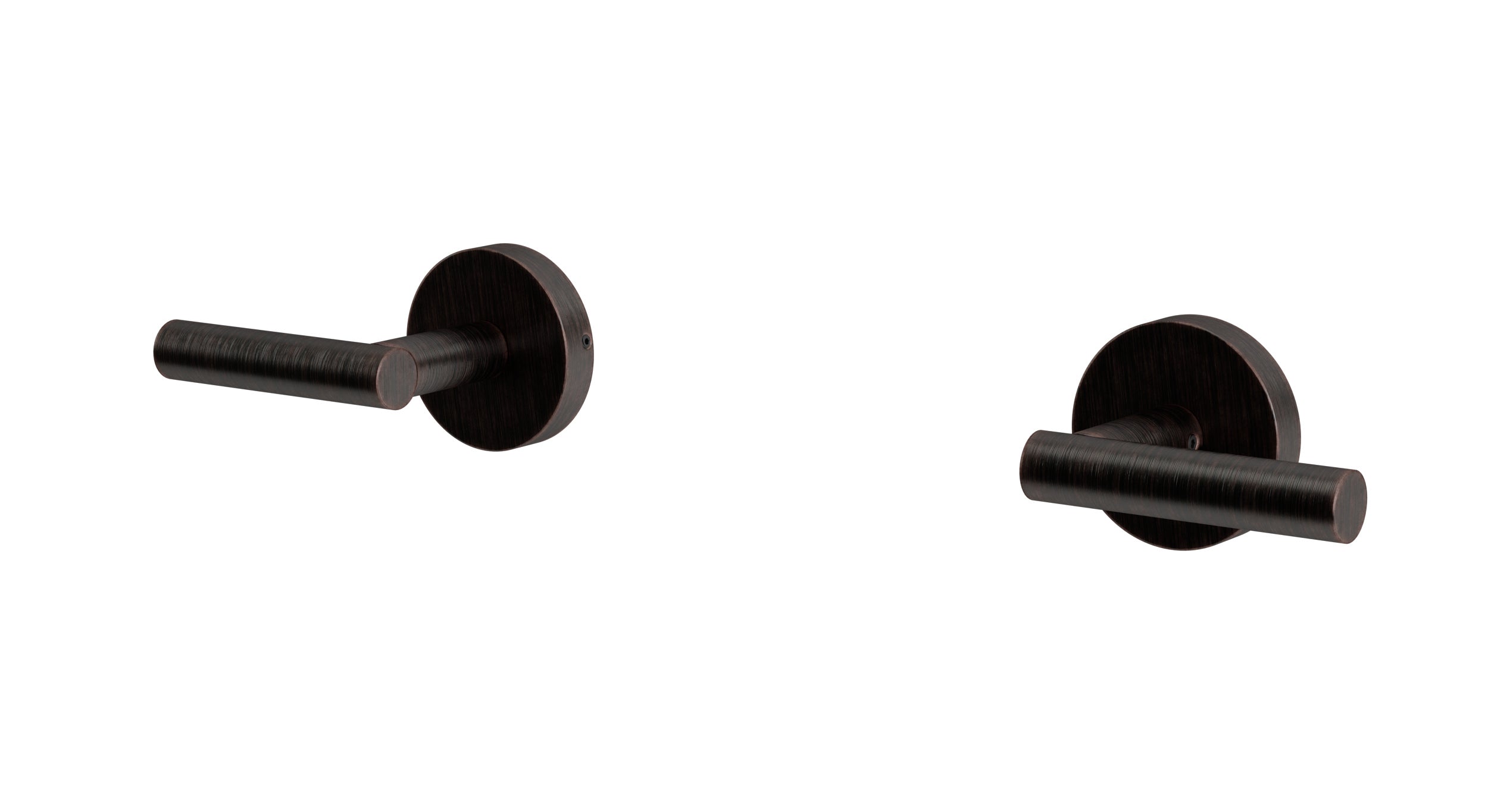 Contour Two Handle Wall Mount Bath Trim with Soft Lever Handles in Antique Bronze