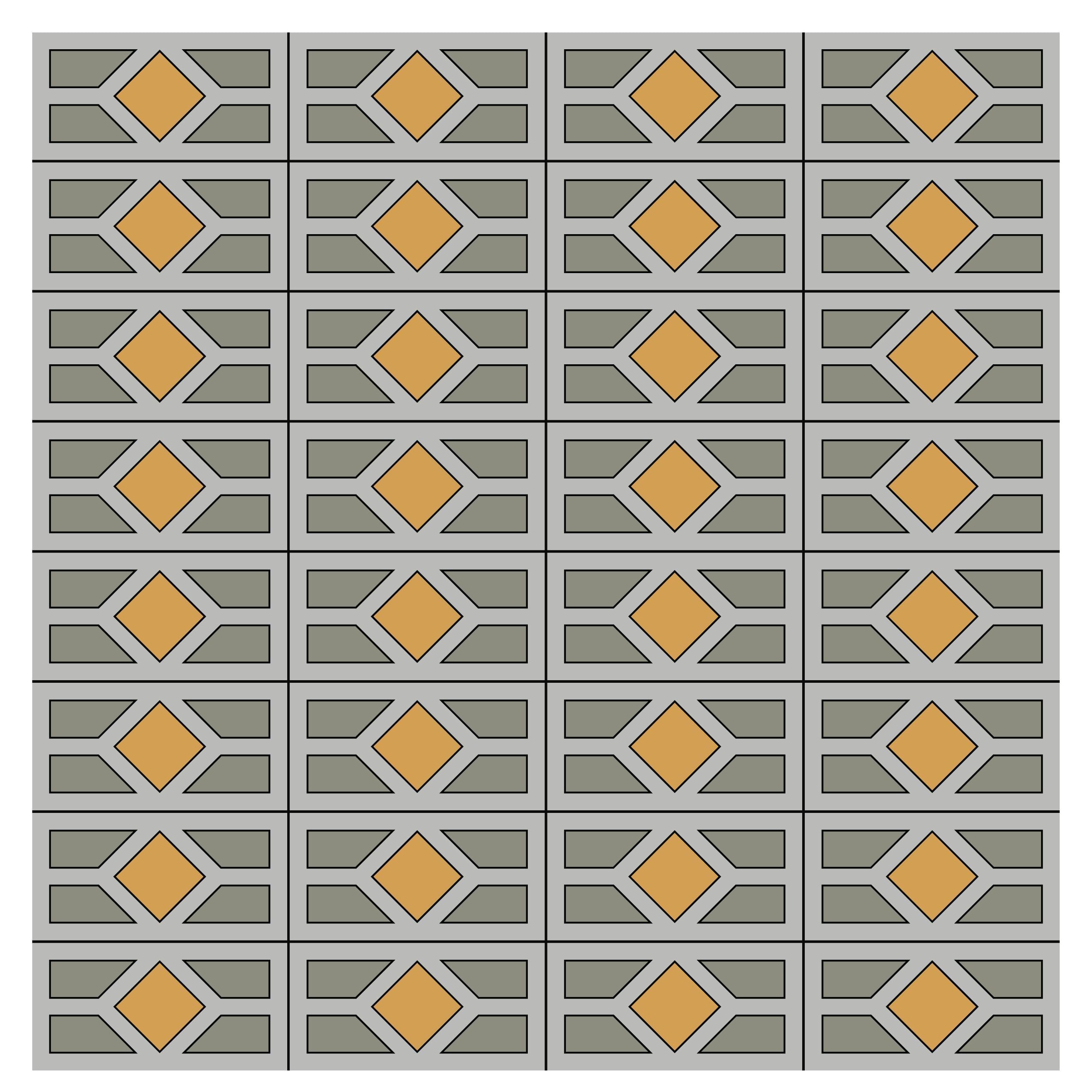 6x12 Handpainted Tile Chicago in Yellow Motif