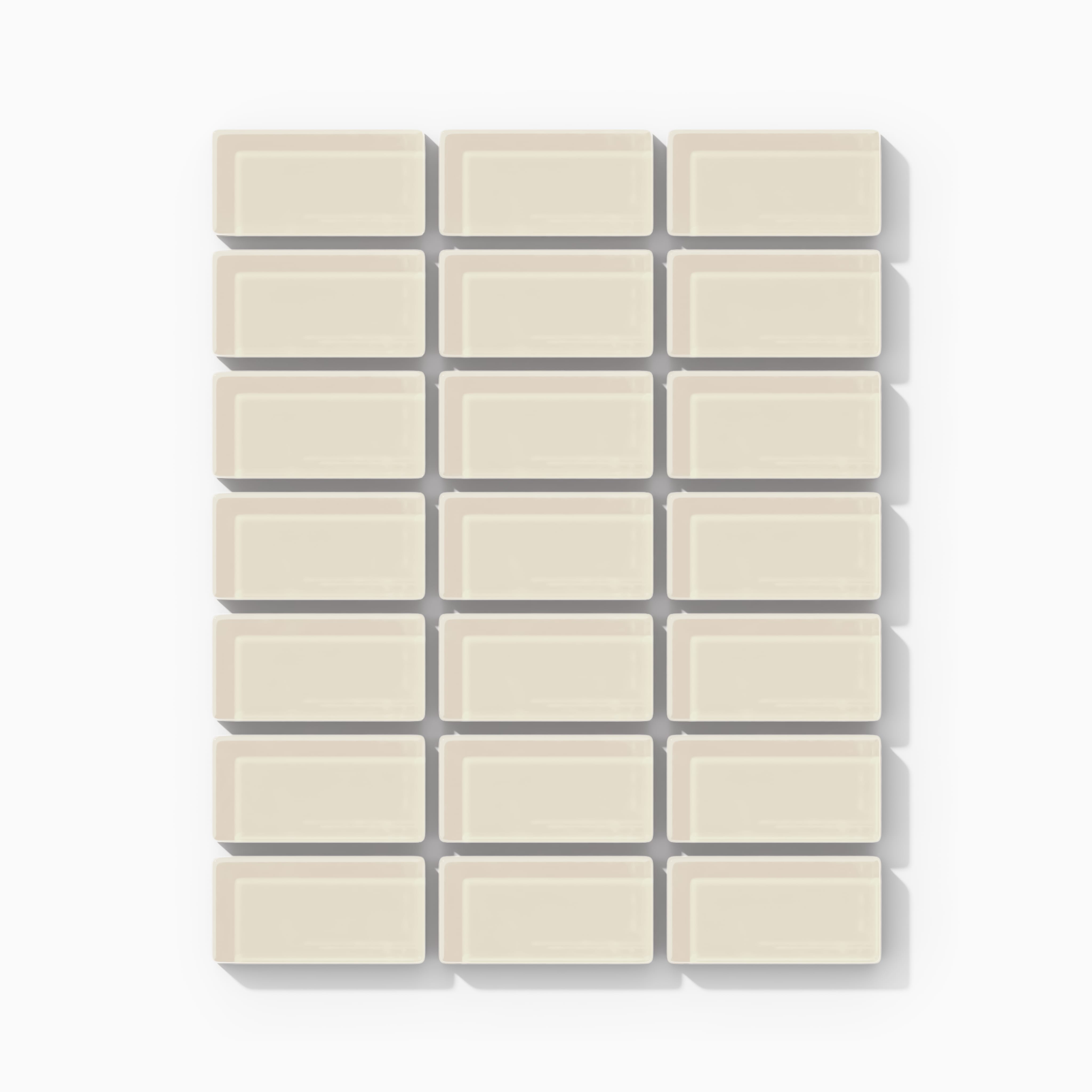 1x2 Straight Set Sheeted Glass Mosaic Tile in Sparrow Gloss