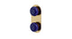 Foundry Two Handle Wall Mount Shower Trim with Pebble Ceramic Knob Handles in Satin Brass