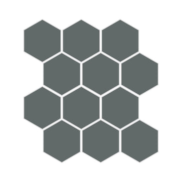 3" Hexagon Sheeted Original Ceramic Mosaic Tile in Flagstone Gloss