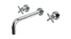 Flatiron Two Handle Wall Mount 10" Lavatory Faucet with Linear Cross Handles in Polished Chrome