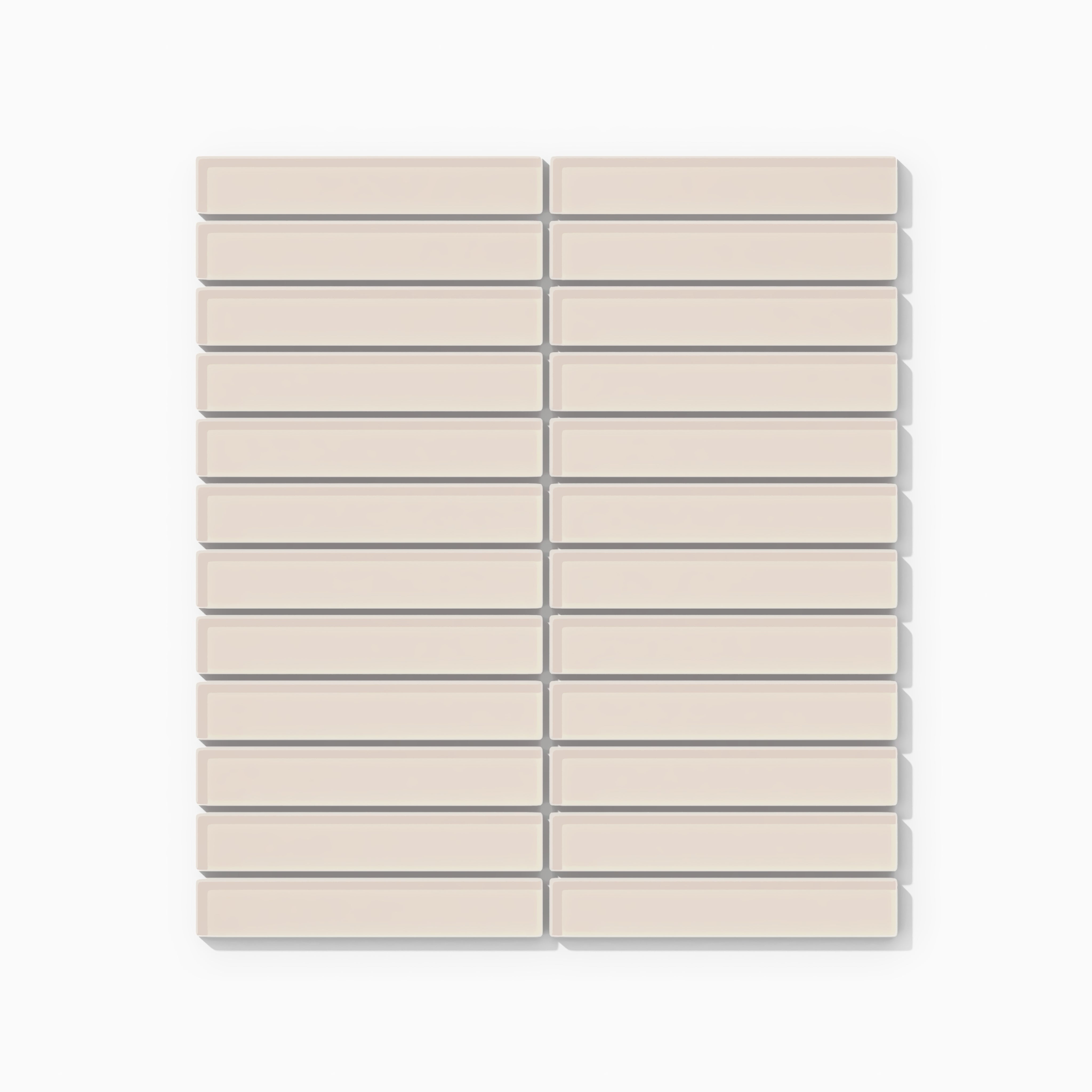 1x6 Straight Set Sheeted Glass Mosaic Tile in Sandpiper Gloss