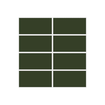 2x4 Straight Set Sheeted Original Ceramic Mosaic Tile in Hunter Green Gloss