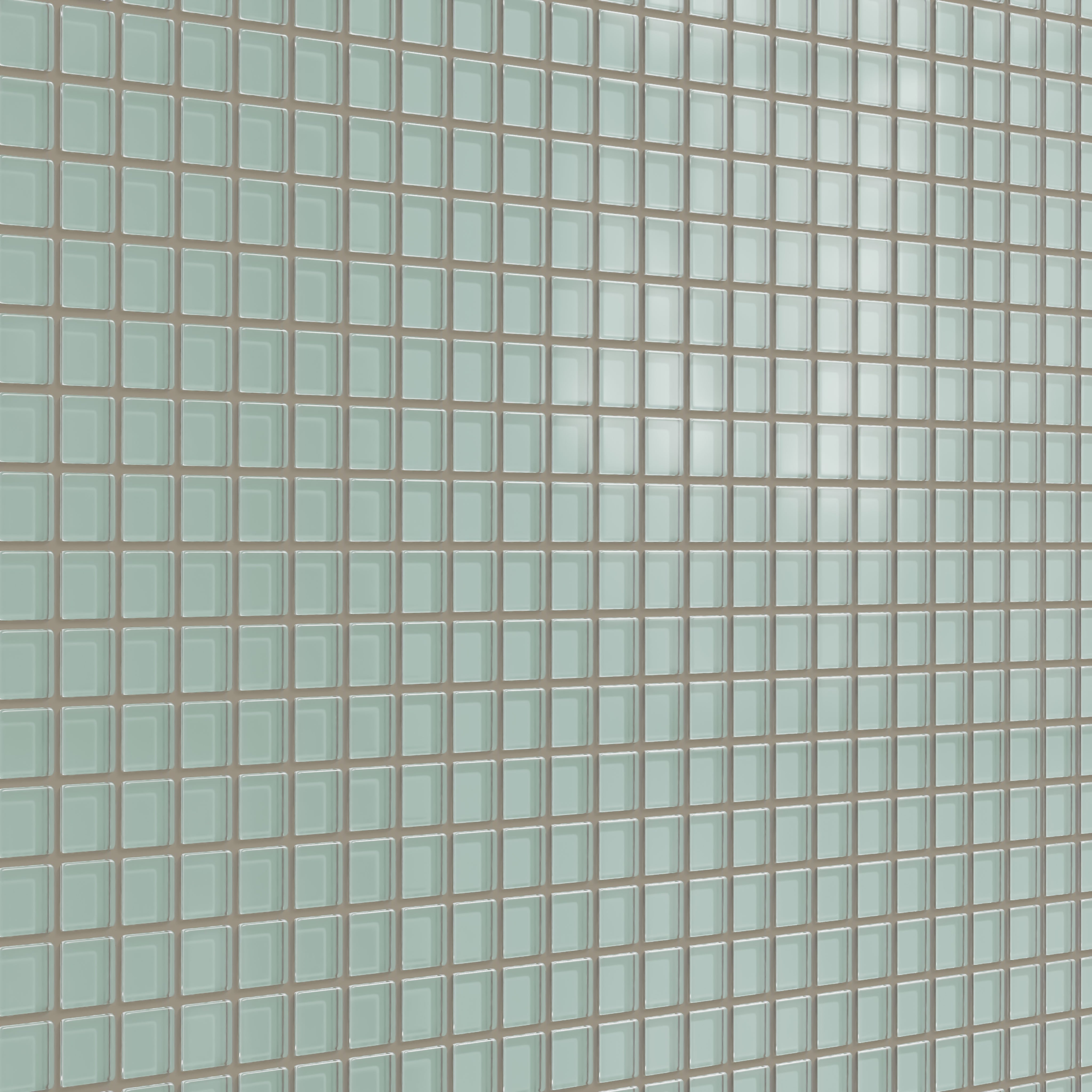 1x1 Straight Set Sheeted Glass Mosaic Tile in Kingfisher Matte