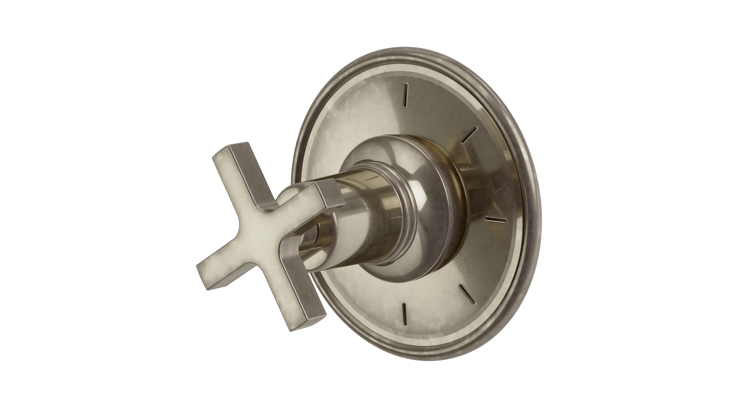 Emerson One Handle Wall Mount Shower Trim with Classic Cross Handle in French Nickel