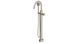 Emerson One Handle Floor Mount Gooseneck Bath Trim with Hand Shower and Defined Cross Handle in Satin Nickel