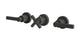 Flatiron Three Handle Wall Mount Bath Trim with Linear Cross/Linear Lever Handles in Blackened Nickel
