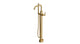 Contour One Handle Floor Mount Squaretop Bath Trim with Hand Shower and Soft Lever Handle in Satin Brass