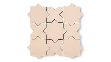 Mini Star & Cross Original Ceramic Tile in Tumbleweed Matte