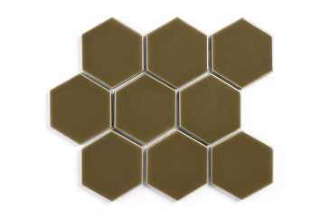 4" Hexagon Original Ceramic Tile in Chaparral Gloss
