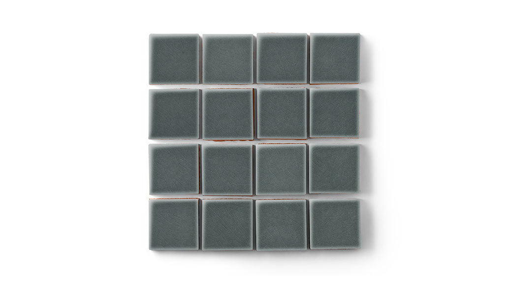 2x2 Straight Set Sheeted Original Ceramic Mosaic Tile in Tempest Gloss