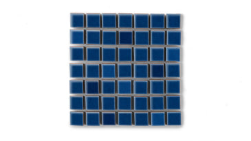 1x1 Straight Set Sheeted Original Ceramic Mosaic Tile in Lake Tahoe Gloss