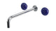 Foundry Two Handle Wall Mount 12" Lavatory Faucet with Pebble Ceramic Knob Handles in Polished Chrome