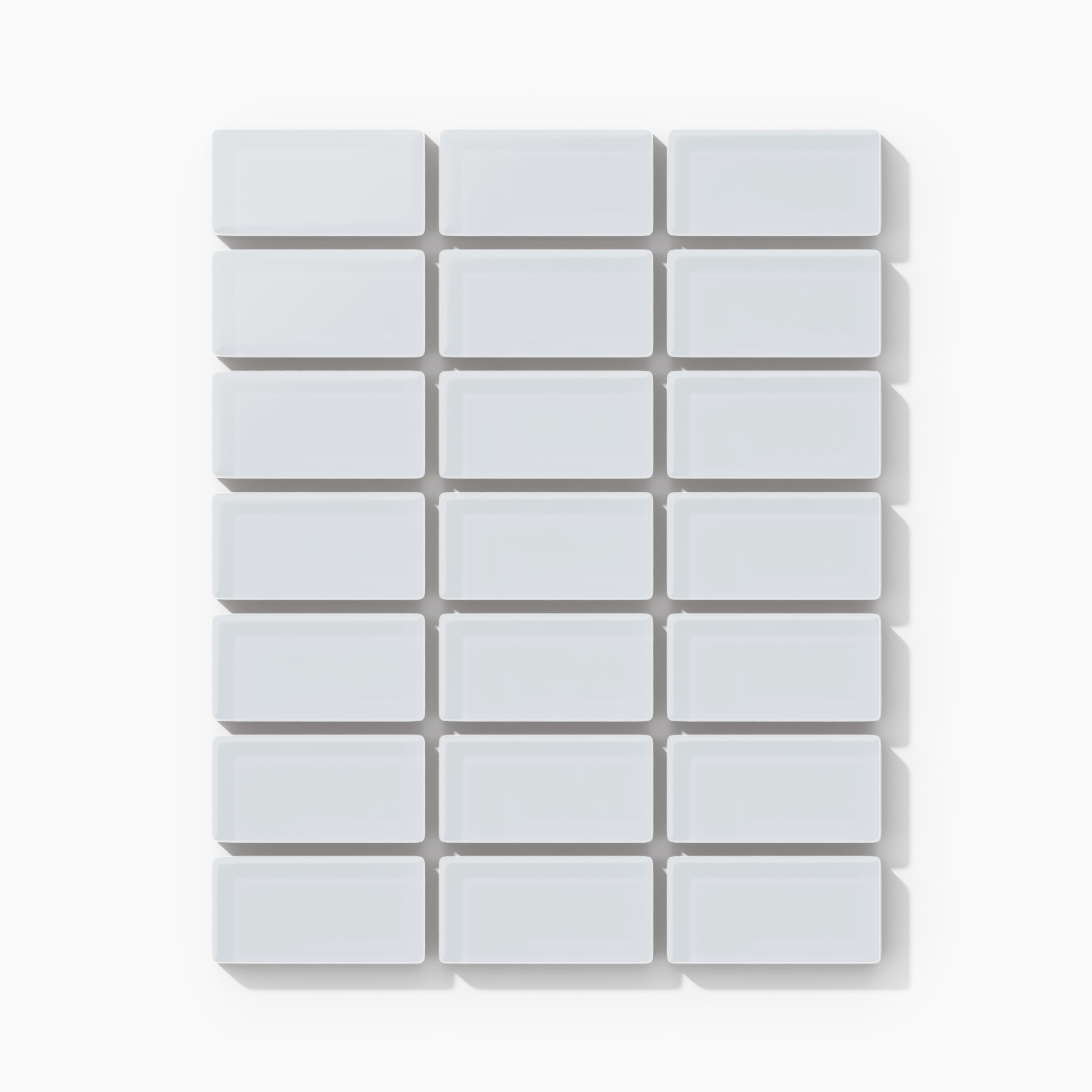 1x2 Straight Set Sheeted Glass Mosaic Tile in Snowy Owl Matte