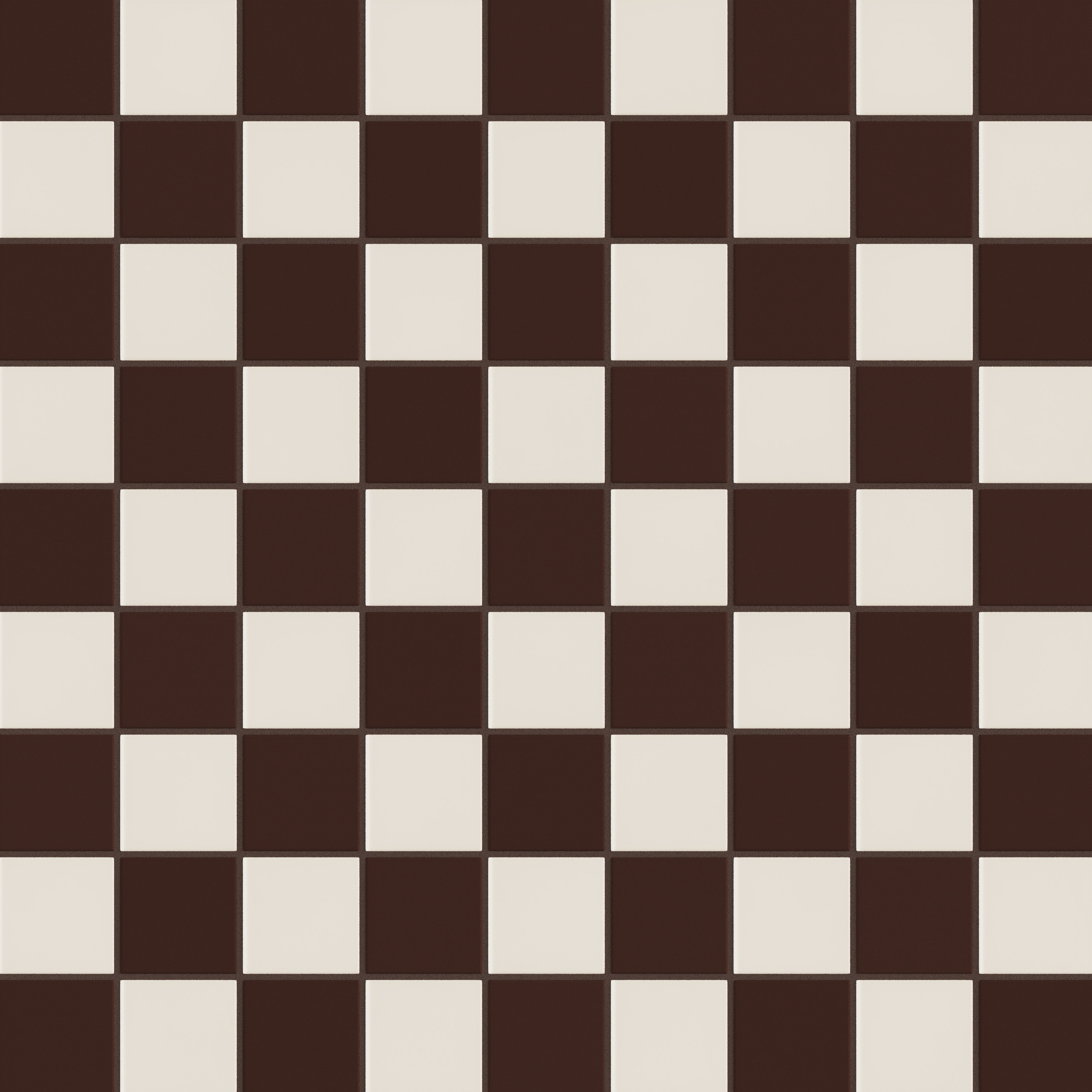 3x3 Checkerboard Sheeted Original Ceramic Tile in Garnet Matte & Sand Dune Matte