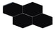 Elongated Hexagon Natural Press Ceramic Tile in Bone Black Gloss