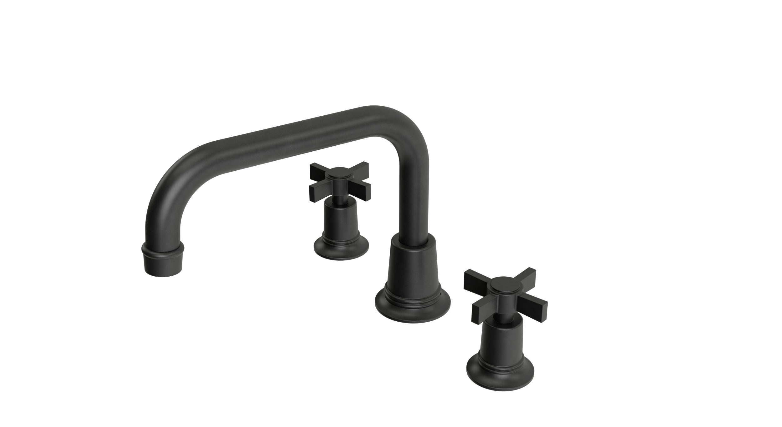 Emerson Two Handle Deck Mount Squaretop Bath Trim with Defined Cross Handles in Oil Rubbed Bronze