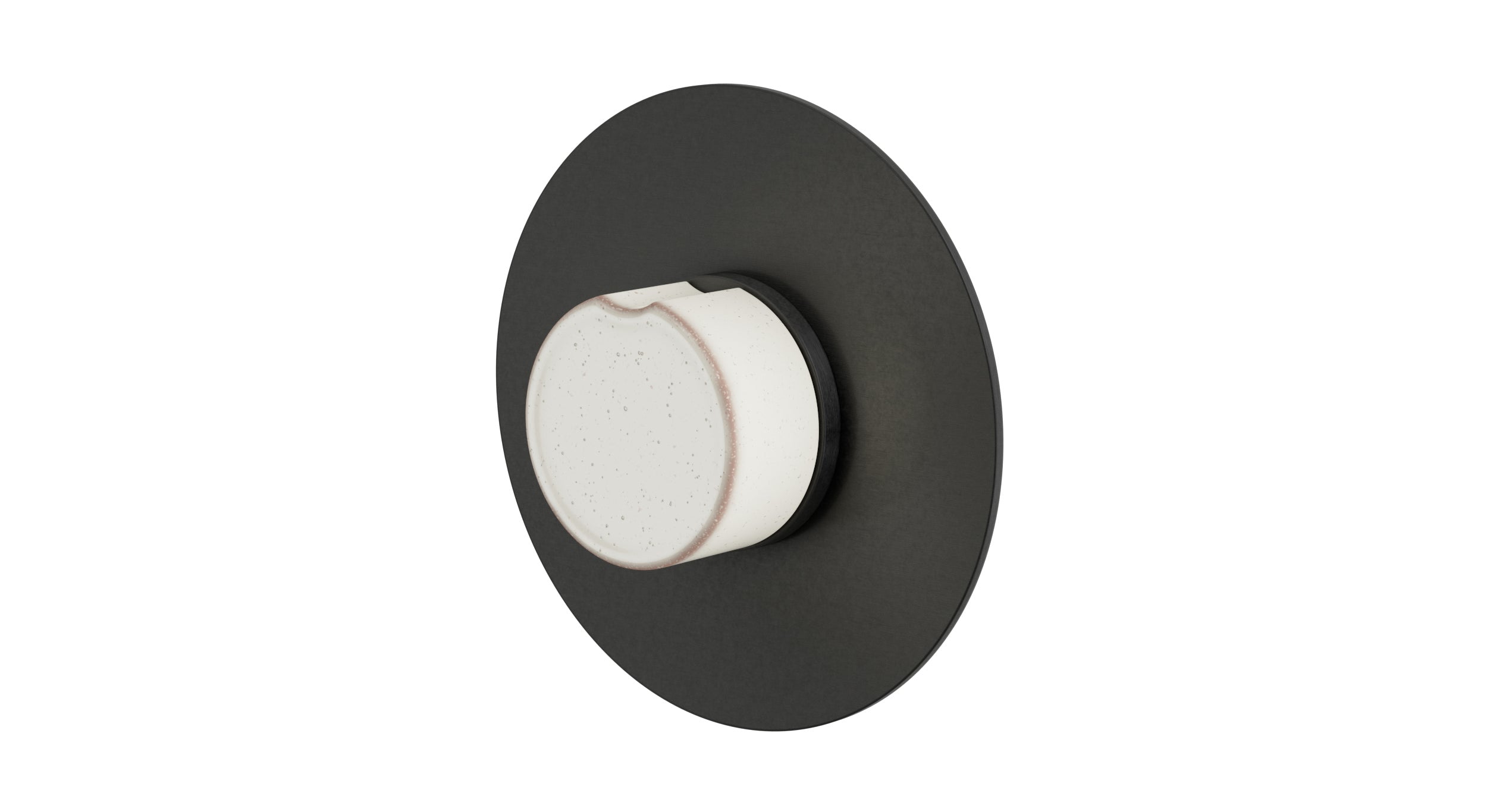 Foundry One Handle Wall Mount Shower Trim with Groove Ceramic Knob Handle in Blackened Nickel