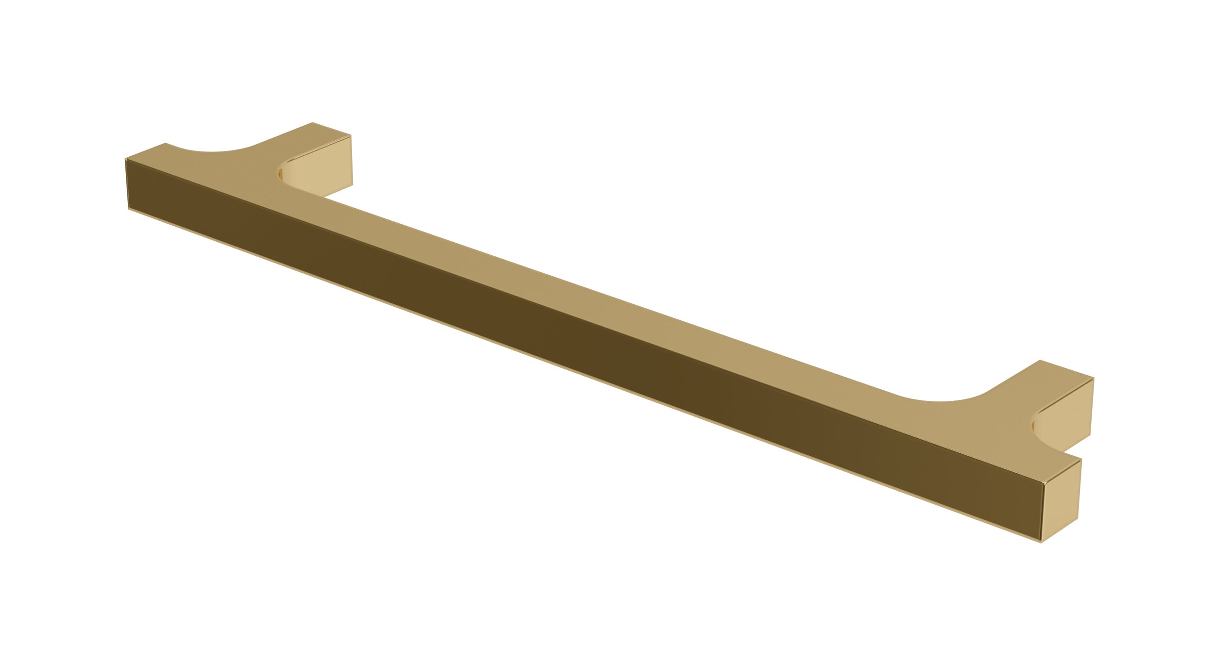 Flatiron Square Cabinet Pull 6" in Polished Brass