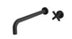 Contour One Handle Wall Mount 12" Lavatory Faucet with Soft Cross Handle in Matte Black