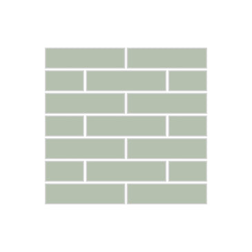 1x4 Half Offset Sheeted Original Ceramic Mosaic Tile in Rosemary Matte