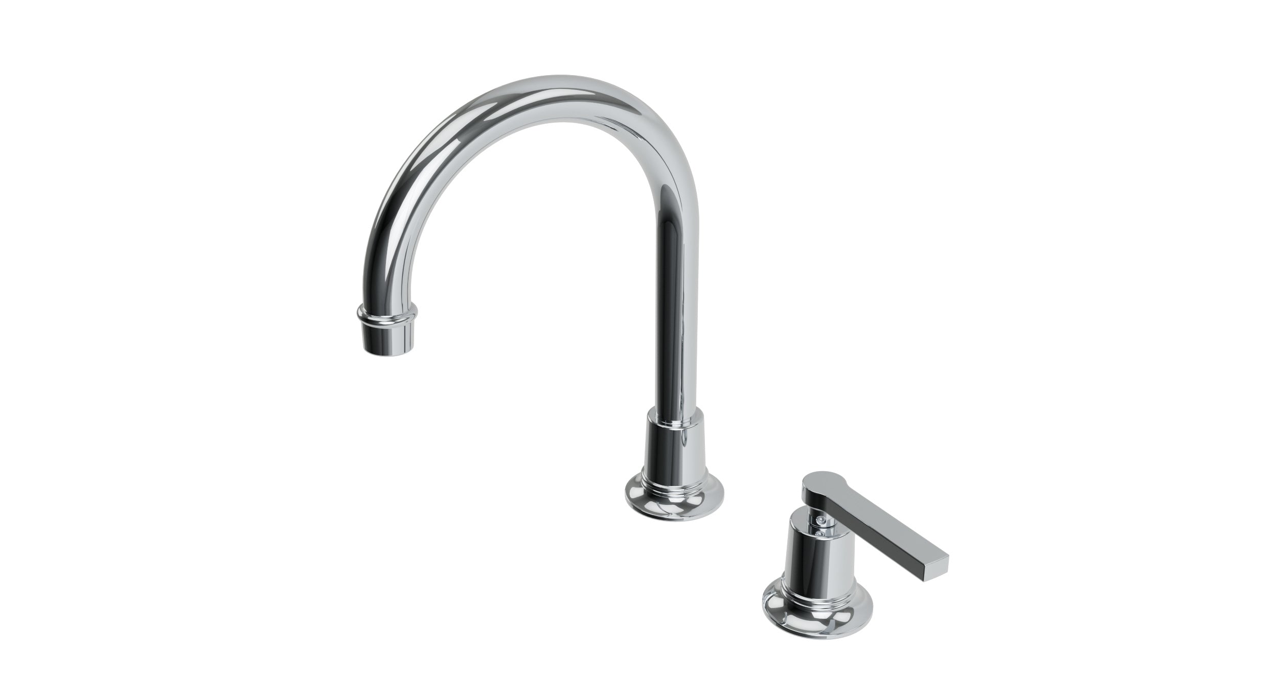 Emerson One Handle Deck Mount Gooseneck Lavatory Faucet with Classic Lever Handle
