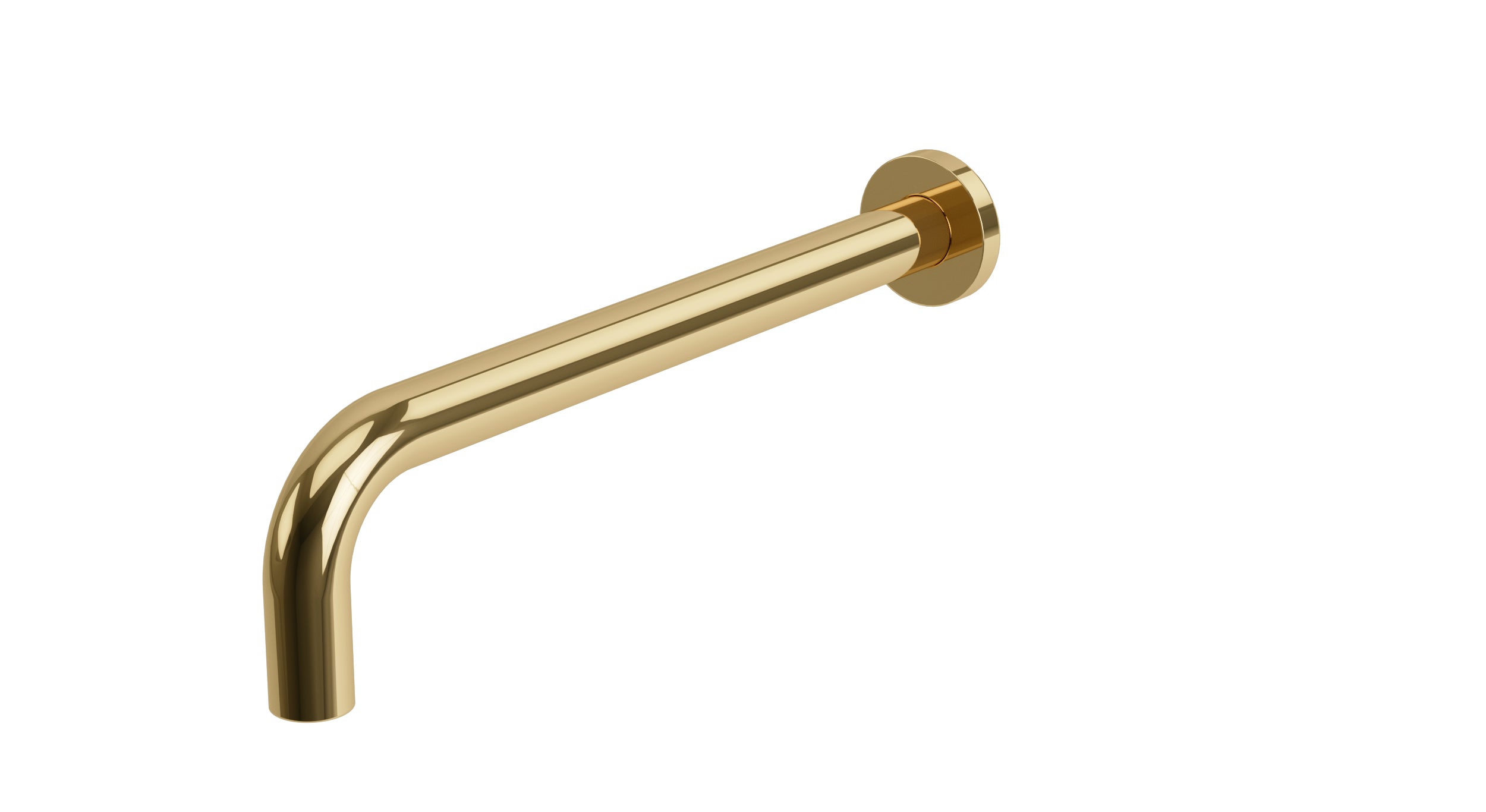 Contour Wall Mount 12" Spout in Polished Brass