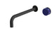 Foundry One Handle Wall Mount 10" Lavatory Faucet with Groove Ceramic Knob Handle in Matte Black