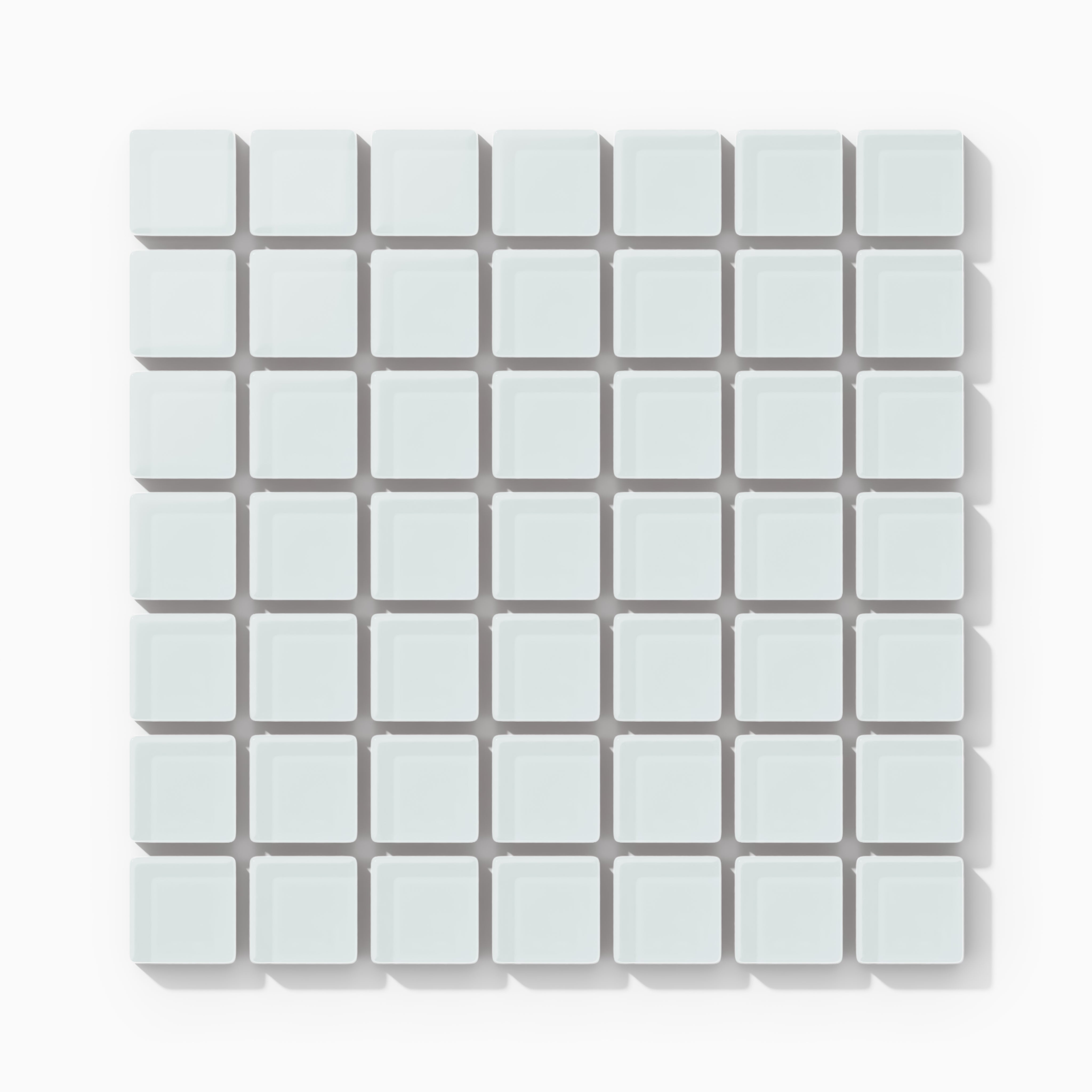 1x1 Straight Set Sheeted Glass Mosaic Tile in Warbler Matte