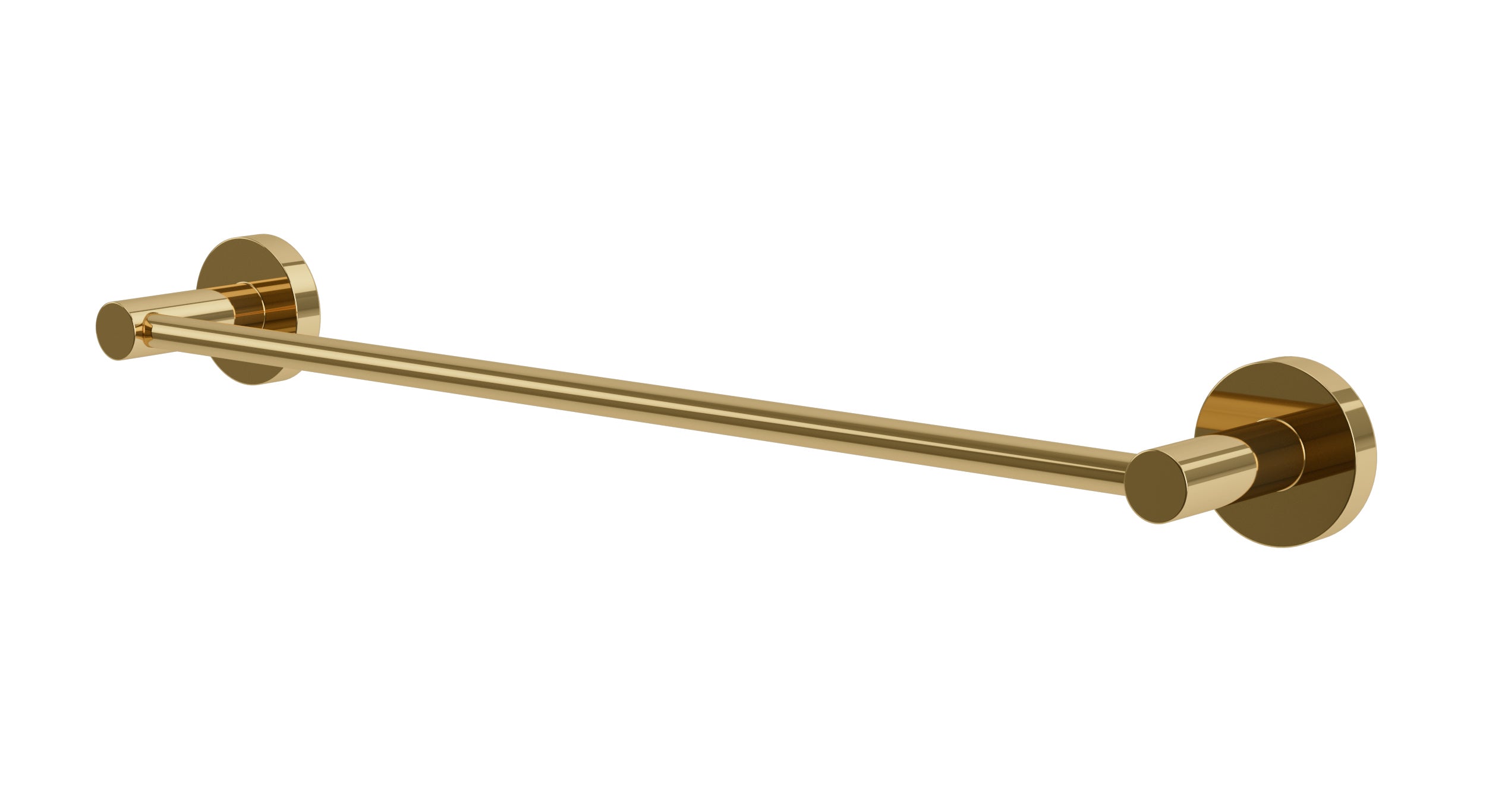 Flatiron Round Towel Bar 18" in Polished Brass