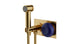 Foundry One Handle Wall Mount Bidet Trim with Pebble Ceramic Knob Handle in Satin Brass