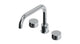 Foundry Two Handle Deck Mount Squaretop Bath Trim with Barrel Knob Handles in Polished Chrome