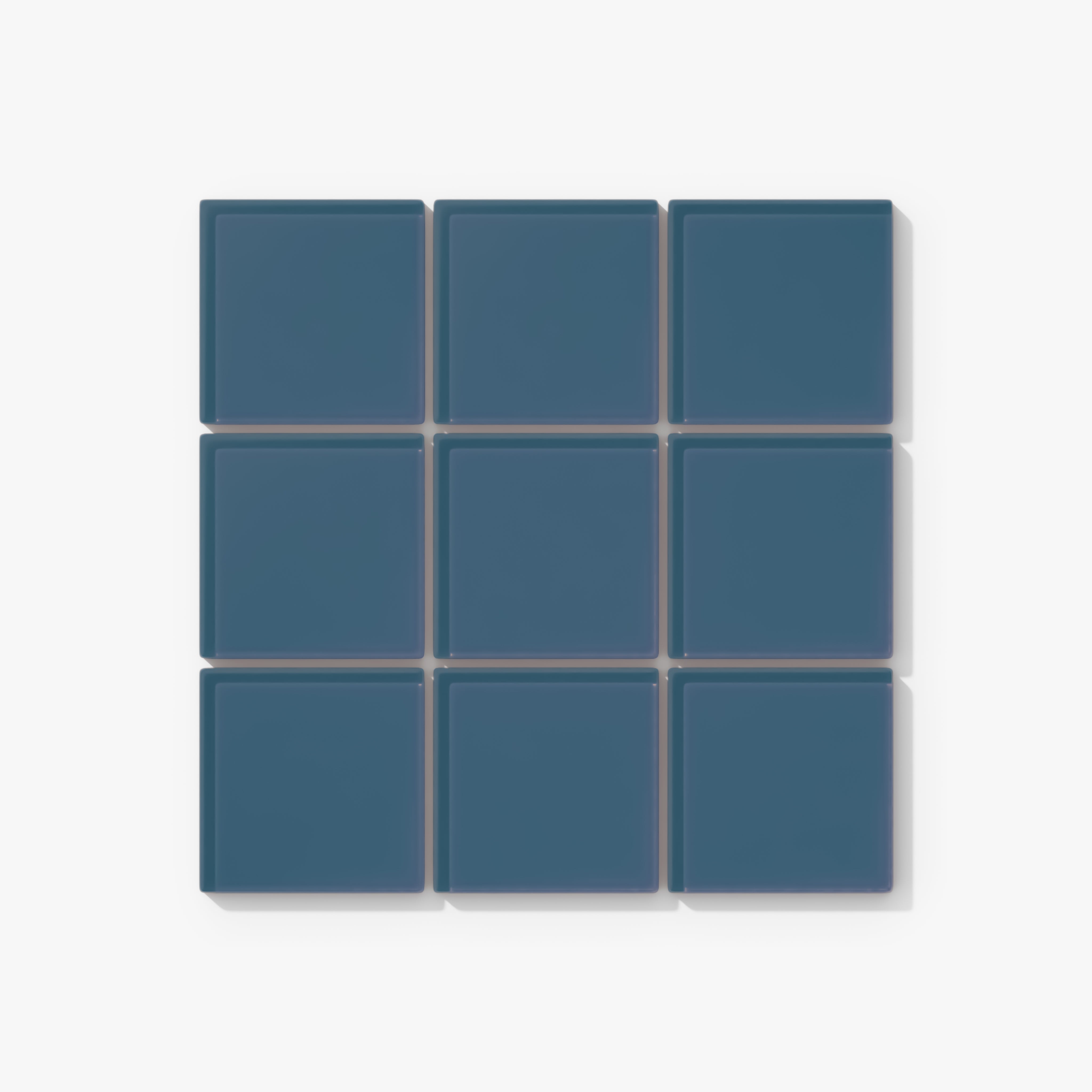 3x3 Straight Set Sheeted Glass Mosaic Tile in Blue Jay Gloss