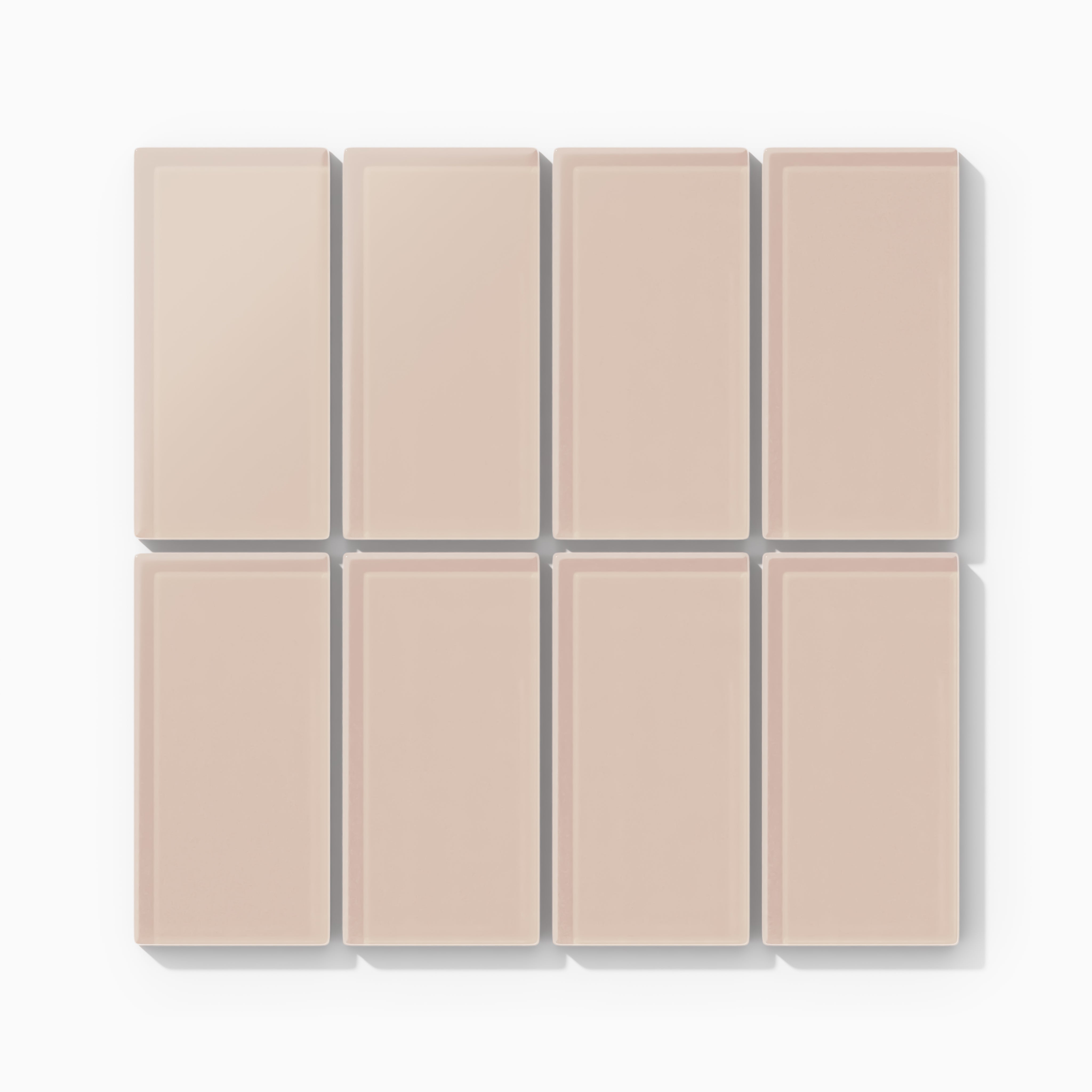 2x4 Straight Set Sheeted Glass Mosaic Tile in Rosy Finch Matte