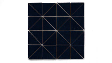 3" Triangle Sheeted - Quadrant Original Ceramic Mosaic Tile in Navy Blue Gloss