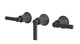 Emerson Three Handle Wall Mount Bath Trim with Diverter/Volume Control and Classic Lever Handles in Blackened Nickel