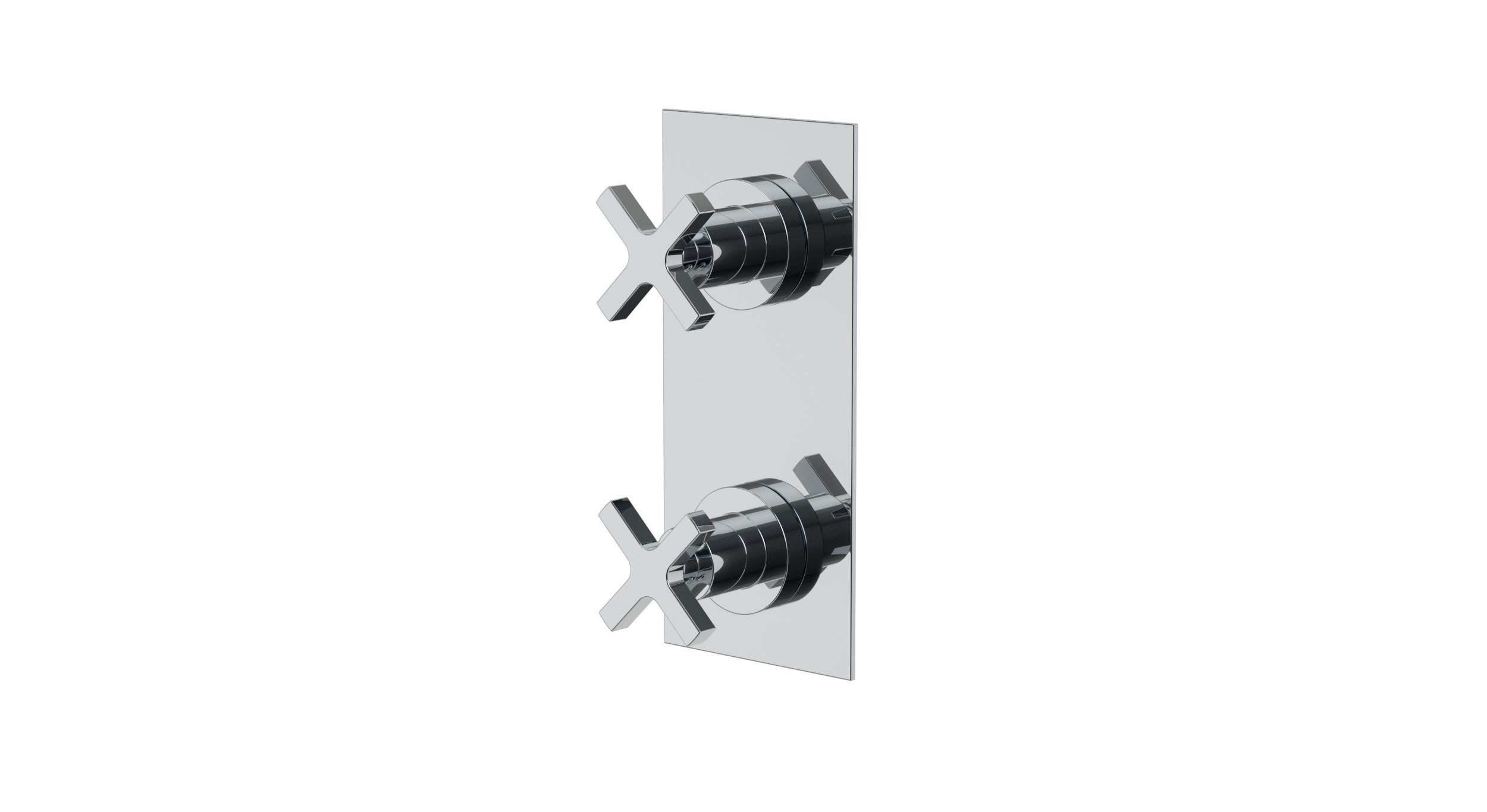 Flatiron Two Handle Wall Mount Shower Trim with Linear Cross Handles