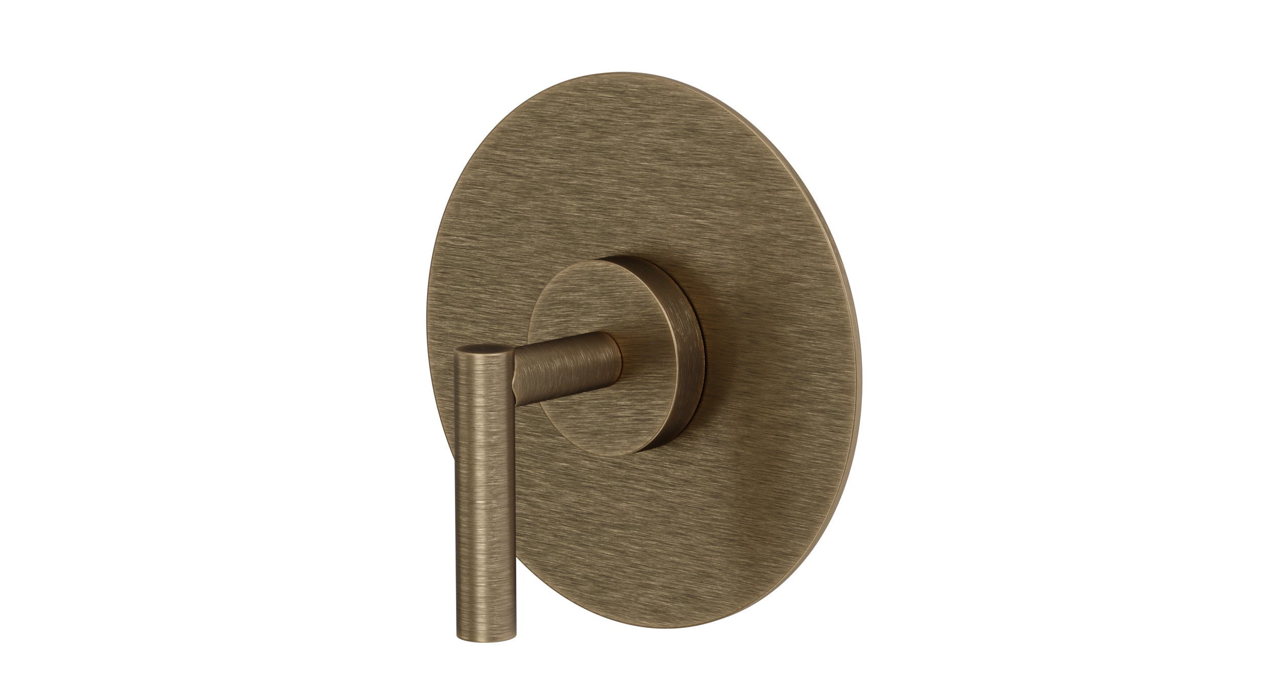 Contour One Handle Wall Mount Shower Trim with Soft Lever Handle in Antique Brass